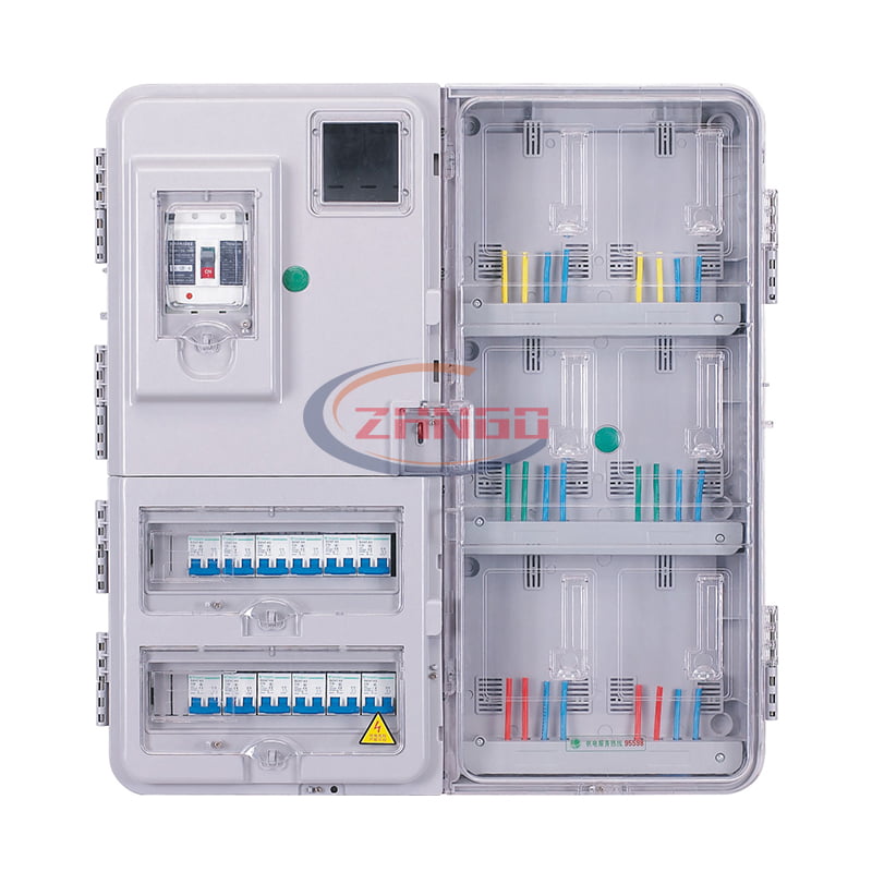 左右結構單相六表位插卡式電表箱