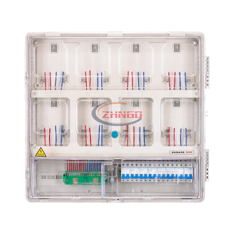 上下結(jié)構(gòu)單相八表位機(jī)械式電表箱