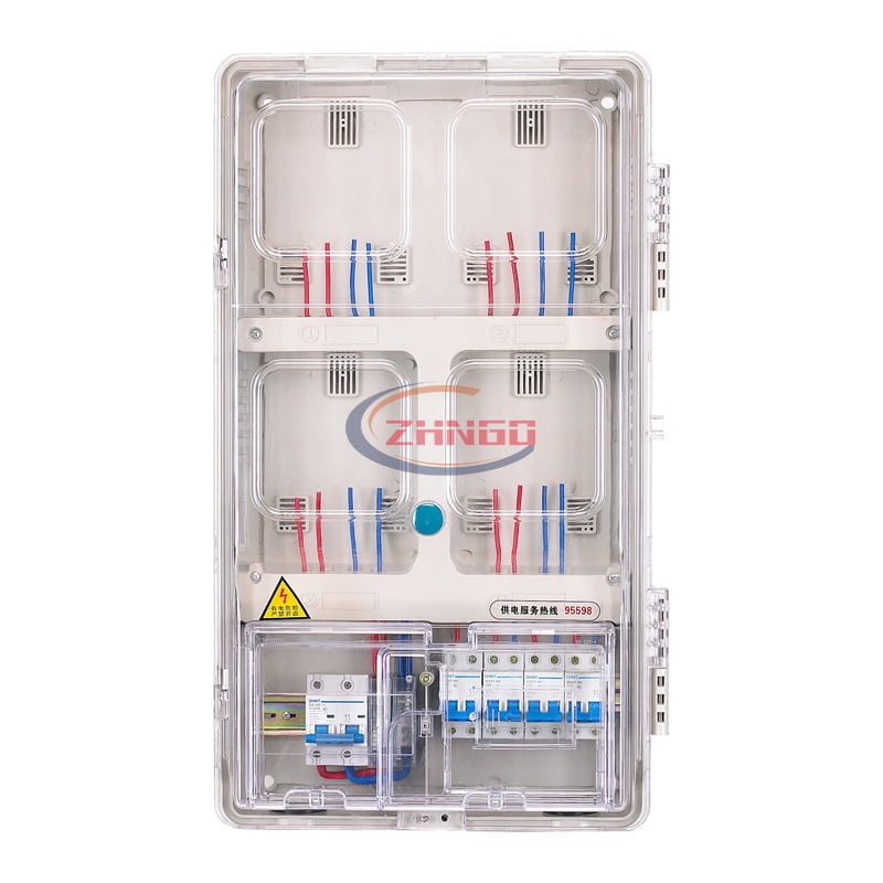 上下結(jié)構(gòu)單相四表位機(jī)械式電表箱